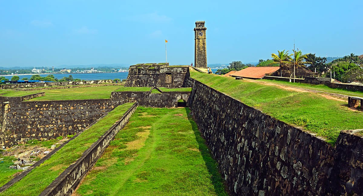 Galle Fort lighthouse at sunset